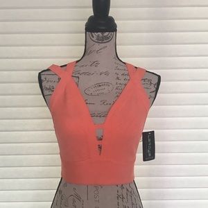 Bright Salmon/Peach color crop top- Small